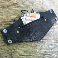 Women's Yellow Leather Corset Wrist Wallet Cuff for Cards with Secret Pocket