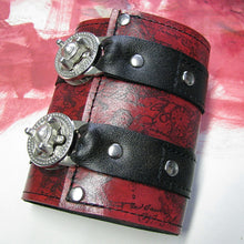 Custom for CHRISTINE - Unisex Leather Steampunk Wrist Wallet Cuff for Men, Women, Bikers or Travelers - Made To Order