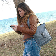 Women's Brown Leather Handbag Lined Hand Stitched Bag Purse - Danica