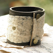 Women's Romantic Gothic Leather Wrist Wallet Cuff bracelet with Secret Pocket and Lace