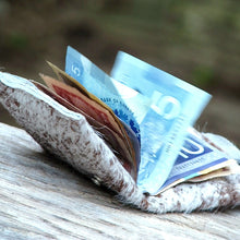 Brown & White Unisex Brindled Hair On Cow Hide Leather Snap Wallet - OOAK