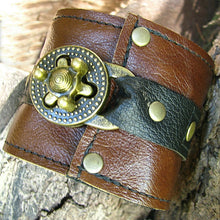 Womens Steampunk Brown Leather Wrist Wallet Cuff with Secret Pocket - Conceal Your Cash!