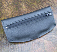Sewlutionsbyamo Leather Ikat wallet Back zipper compartment