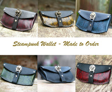 Women's Leather Zipper Wallet Purse - iphone case - Baroque Steampunk - MADE to ORDER