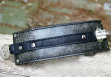 Steampunk Gray Leather Wrist Wallet Bracelet Cuff for Men & Women that travel - World Map Traveler