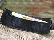 Steampunk Gray Leather Wrist Wallet Bracelet Cuff for Men & Women that travel - World Map Traveler