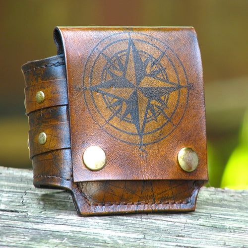 Brown Leather Wrist Wallet cuff