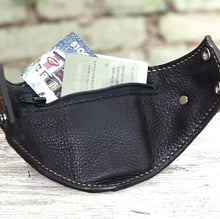 Brown Leather Wrist Purse with Secret Pocket - Worst Vegan Ever!