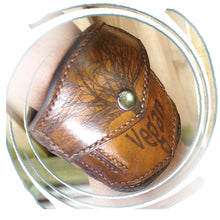 Brown Leather Wrist Purse with Secret Pocket - Worst Vegan Ever!
