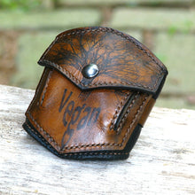 Brown Leather Wrist Purse with Secret Pocket - Worst Vegan Ever!
