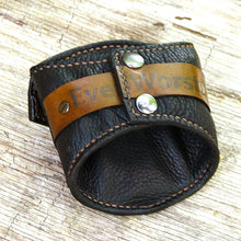 Brown Leather Wrist Purse with Secret Pocket - Worst Vegan Ever!