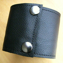 Unisex Blue Leather Wrist Wallet Cuff, Wristband Bracelet with Secret Pocket - Militant Band Leader