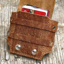 Rustic Brown Leather Wrist Wallet Cuff for bikers, travelers, Men & Women - MADE TO ORDER