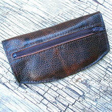 Womens Brown Leather Steampunk Wallet with Lock and Key Print - Made To Order