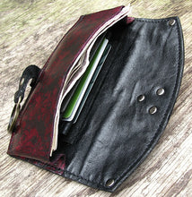 Women's Leather Zipper Wallet Purse - iphone case - Baroque Steampunk - MADE to ORDER