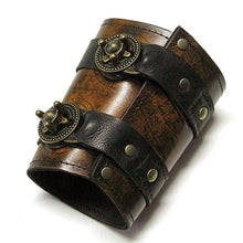 Unisex Leather Steampunk Wrist Wallet Cuff for Men, Women, Bikers or Travelers - Made To Order